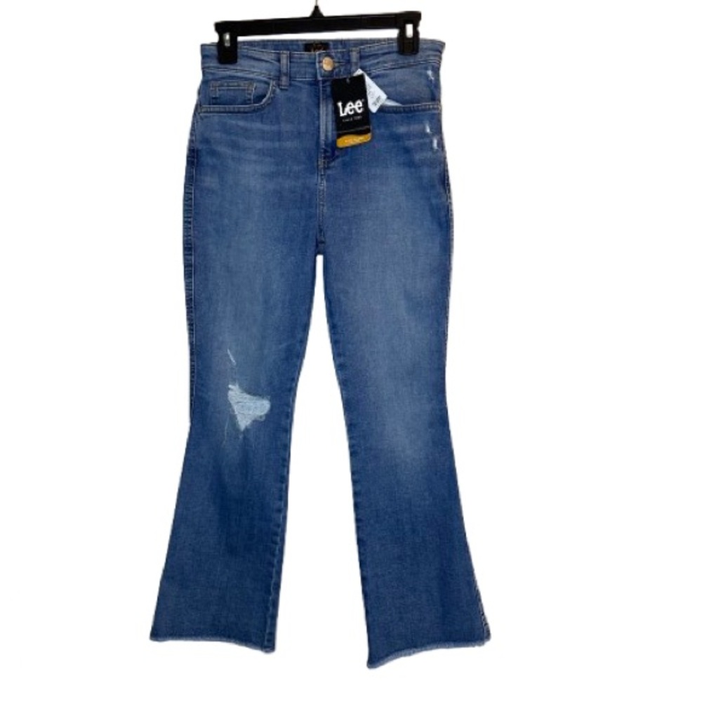 NWT LEE Women’s BLUE KICK FLARE HIGH RISE JEANS  SIZE 4 M